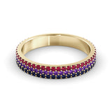 טבעת שלושת רבעי נצח ספיר,אמטיסט ורובי  Glow