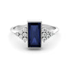 Art deco ring with sapphire and diamonds