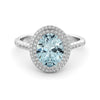 Double Halo Aquamarine-diamond ring