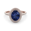 Double Halo Sapphire-diamond ring