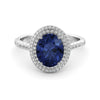 Double Halo Sapphire-diamond ring