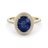Double Halo Sapphire-diamond ring