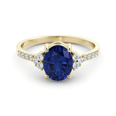 Gold ring set with 2.51 carat emerald and diamonds