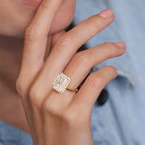 טבעת מוסונייט 6.51 קראט HALO יהלומים