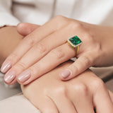 Emerald ring 6.51 carat HALO diamonds