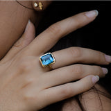 London blue topaz ring 6.50 carat Amy