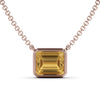 Gold necklace set with citrine gemstone 6.51 carat