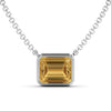 Gold necklace set with citrine gemstone 6.51 carat