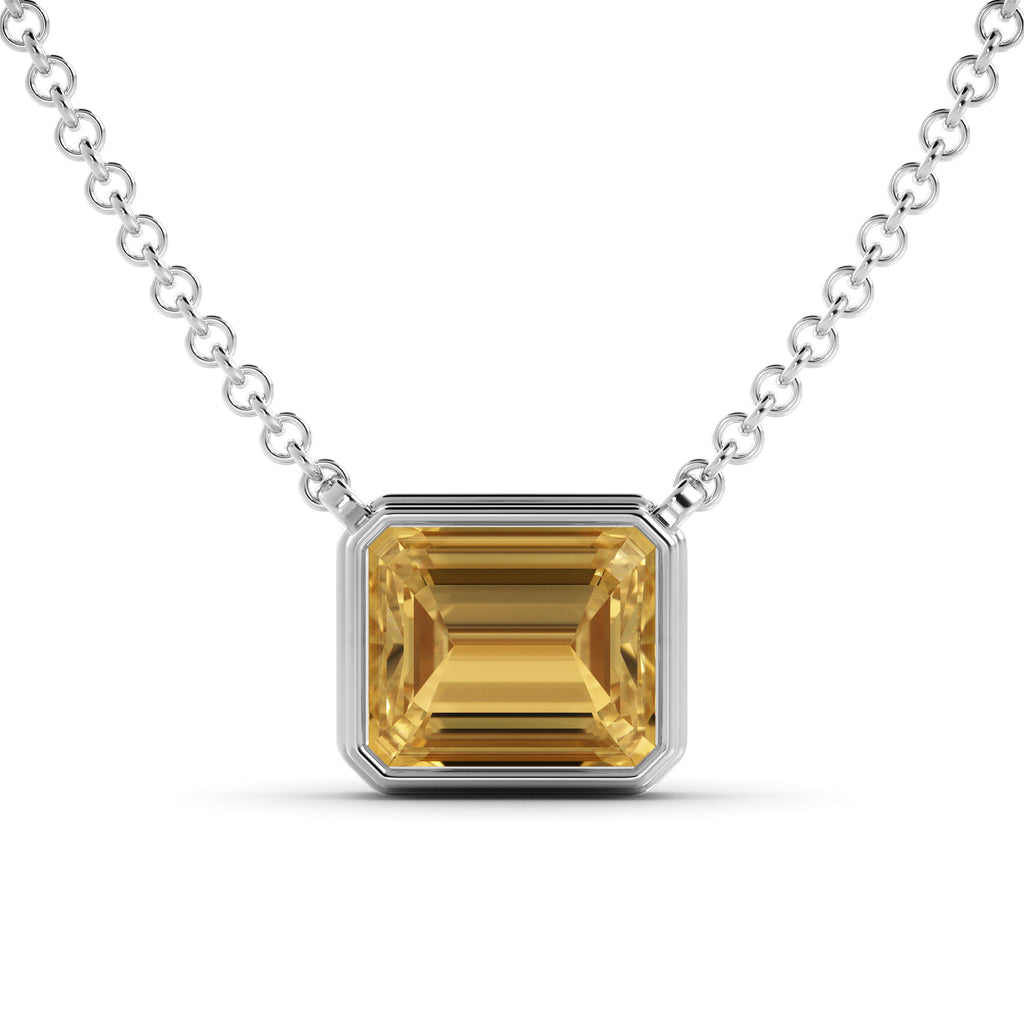 Gold necklace set with citrine gemstone 6.51 carat