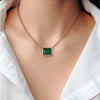 6.51 carat emerald inlaid gold necklace