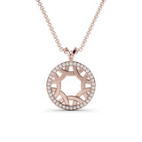 Celtic gold necklace studded with diamonds/musonite