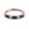Delicate milgrain sapphire and diamond ring