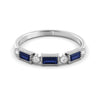 Delicate milgrain sapphire and diamond ring