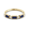 Delicate milgrain sapphire and diamond ring