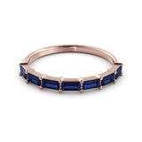 Seven baguette sapphire ring