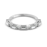 Delicate baguette and diamond Moissanite ring