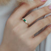 0.35 carat emerald baguette ring and diamonds