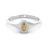 A delicate signet ring set with citrine and diamonds