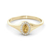 A delicate signet ring set with citrine and diamonds
