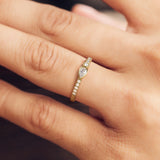 טבעת עדינה טיפה יהלומים\מוסונייט Sierra