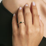 טבעת עדינה אמרלד טיפה  ויהלומים Sierra