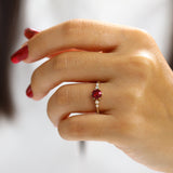 טבעת רובי ויהלומים Danielle