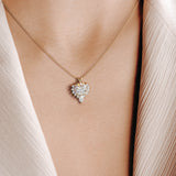 Gold Moissanite Art-deco necklace