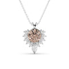 Morganite-Moissanite gold necklace