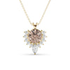 Morganite-Moissanite gold necklace