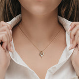 Morganite-Moissanite gold necklace