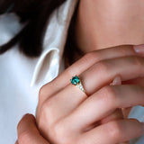 Deep Green Moissanite Ring