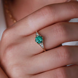 Deep Green Moissanite Ring