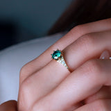 Deep Green Moissanite Ring