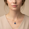 1.35 carat cushion sapphire and diamond necklace -Lamaraa