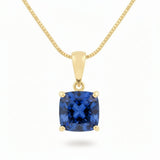 1.35 carat cushion sapphire and diamond necklace -Lamaraa
