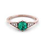 Deep Green Moissanite Ring