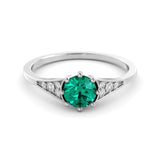 Deep Green Moissanite Ring