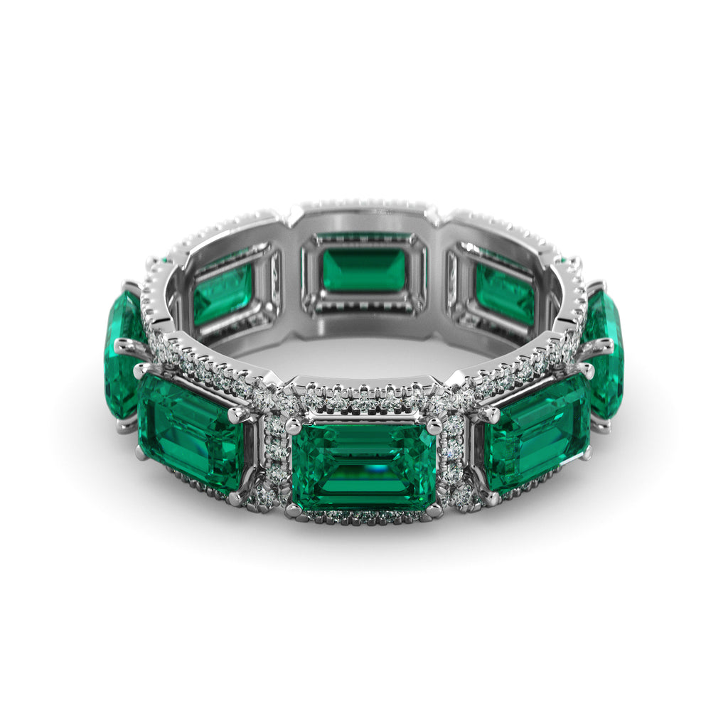 Timeless Emerald and Diamond Eternity Ring