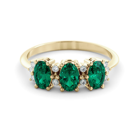 טבעת אקוומארין ירוק Irish ויהלומים