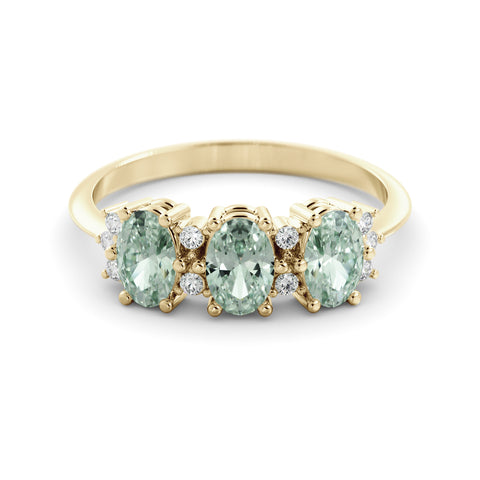 Irish emerald and diamond ring