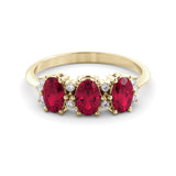 Irish ruby ​​and diamond ring