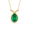Gold Emerald Drop Necklace - Penelope 
