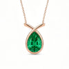 Gold Emerald Drop Necklace - Penelope 