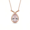 Morganite Drop Gold Necklace - Penelope 