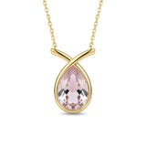 Morganite Drop Gold Necklace - Penelope 