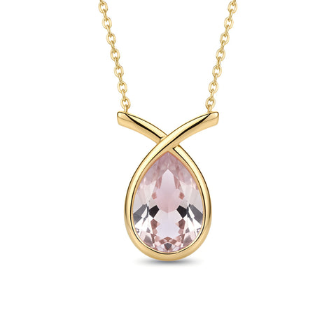 Gold Sapphire Drop Necklace - Penelope