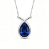 Gold Sapphire Drop Necklace - Penelope