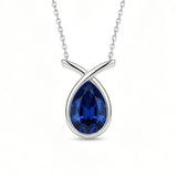 Gold Sapphire Drop Necklace - Penelope