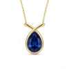 Gold Sapphire Drop Necklace - Penelope