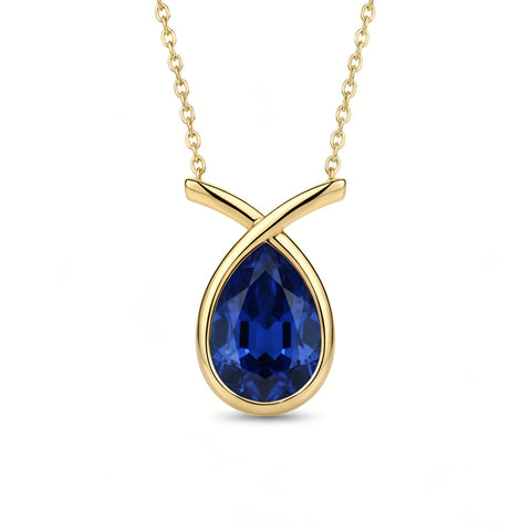 Morganite Drop Gold Necklace - Penelope 